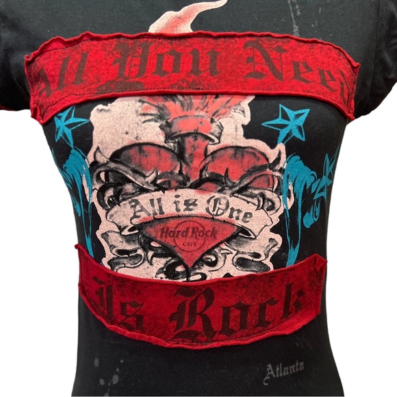 Hard Rock Cafe Embroidered Shirt Tee from Atlanta size Medium Fitted - Picture 6 of 12